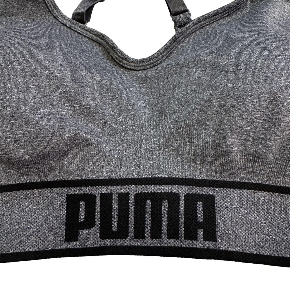 Puma Womens Gray Sports Bra Size Large Adjustable Straps Removable Cups NWT - Picture 6 of 8